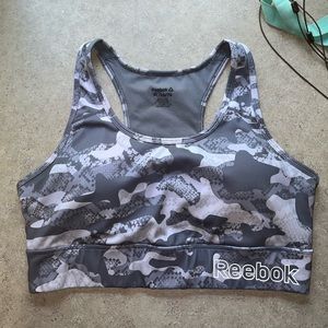 Reebok Gray Camouflage Sports Bra. SIZE: XL